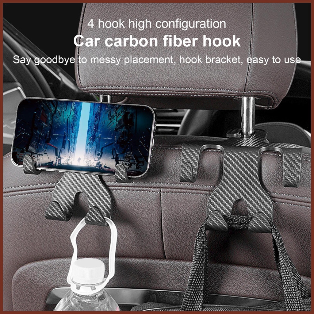 Giá Đỡ 4 Móc Treo Túi Xách Gắn Gối Tựa Đầu Xe Hơi