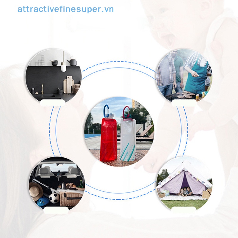 Bình Nước Thể Thao Bằng Nhựa 700mL Có Thể Gấp Gọn Tiện Dụng