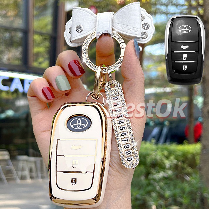 Vỏ bảo vệ chìa khóa cho xe hơi TOYOTA 2021/ Corolla/ Vios/ Camry/ Hilux/ RAV4/ Fortuner  Lei Ling Corolla Camry Highlander bọc chìa khoá móc khoá ô tô toyota bọc chìa khoá camry