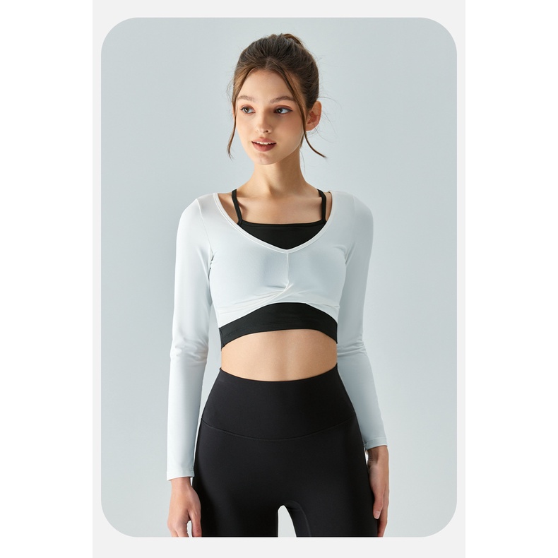 Áo Bra Thể Thao Dài Tay 2 Trong 1 Thời Trang Năng Động