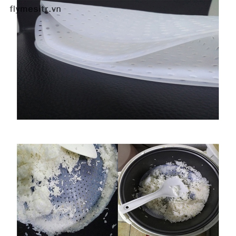 1 Miếng Lót Nồi Hấp Bánh Bao Hình Tròn Bằng Silicone Chống Dính