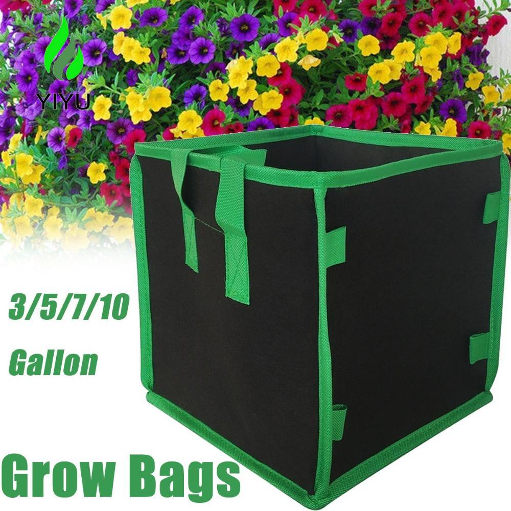 YIYU Túi Trồng Cây Hình Vuông Bằng Vải Không Dệt Chống Ăn Mòn Có Tay Cầm Tiện Dụng