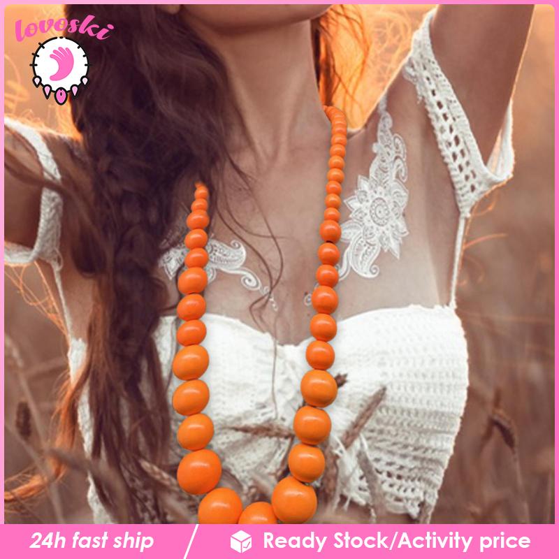 Vòng Cổ Choker Xỏ Hạt Gỗ Thủ Công Bền Bỉ Dành Cho Nữ Mặc Hàng Ngày Và Lễ Hội