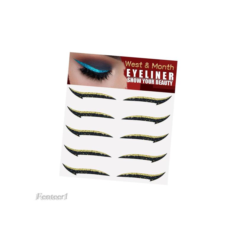 Bộ 5 Cặp Miếng Dán Kẻ Mắt Màu Lấp Lánh Dễ Sử Dụng Dùng Để Trang Điểm Hóa Trang Cho Nữ