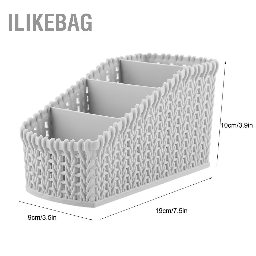 Ilikebag Hộp lưu trữ máy tính để bàn bằng mây nhiều lưới đựng mỹ phẩm Người tổ chức
