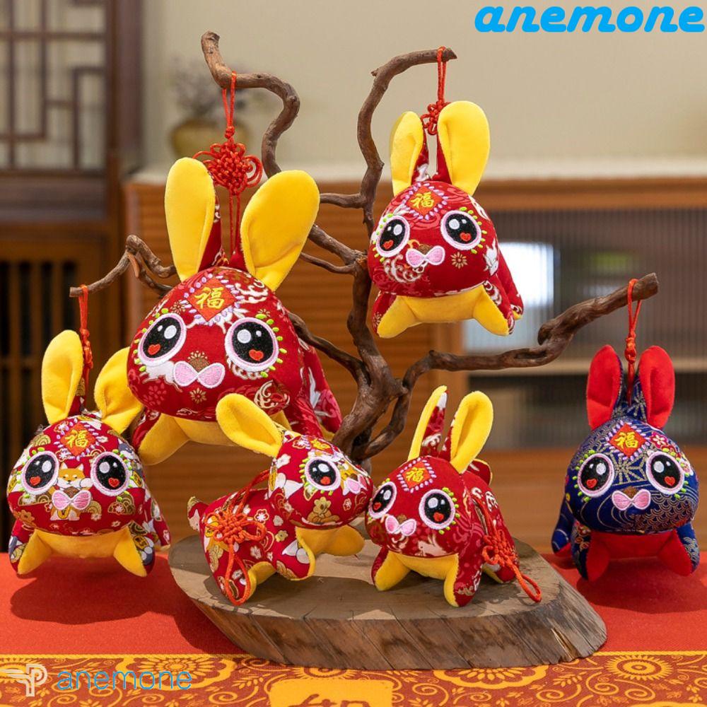 ANEMONE Thỏ Nhồi Bông Phong Cách Trung Hoa Trang Trí Năm Mới