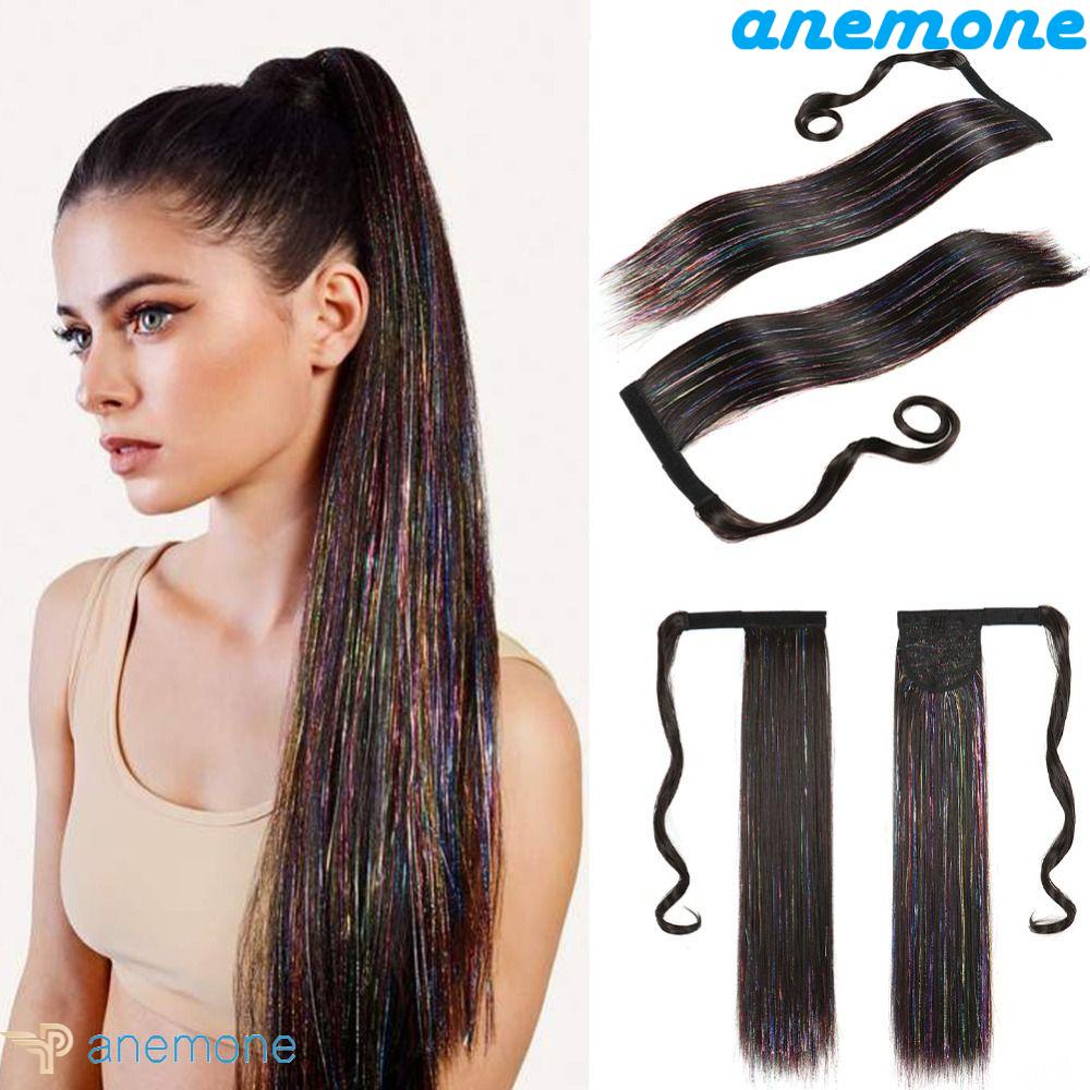 ANEMONE Tóc Giả Đuôi Ngựa Thẳng Dài Màu Nâu Bằng Sợi Tổng Hợp Chịu Nhiệt Dành Cho Nữ