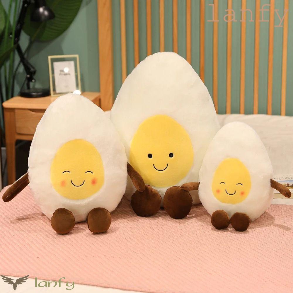 LANFY Đồ Chơi Nhồi Bông Hình Quả Trứng Luộc Hoạt Hình Trang Trí Nhà Cửa