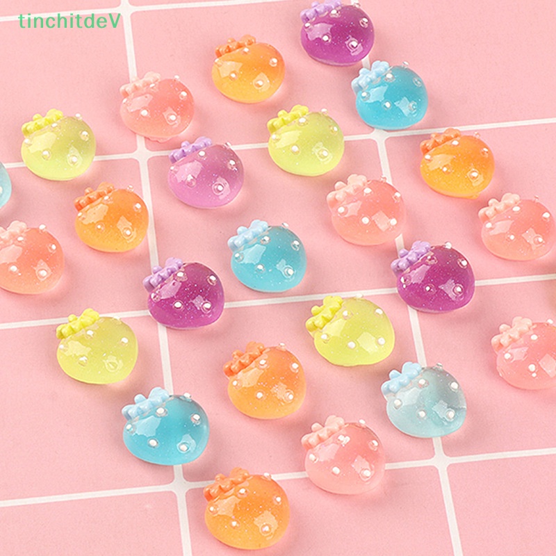 Set 5 Quả Dâu Mini Bằng Nhựa Phát Quang 3D Trang Trí Móng Tay DIY