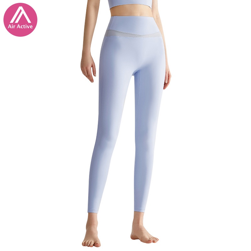 Quần Legging Thể Thao Lưng Cao Phối Màu Tương Phản Thời Trang