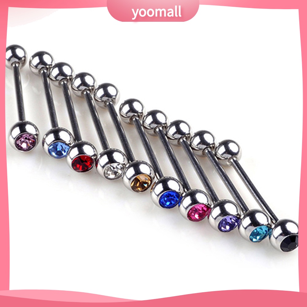 Set 10 Khuyên Lưỡi Đính Đá Cá Tính Unisex