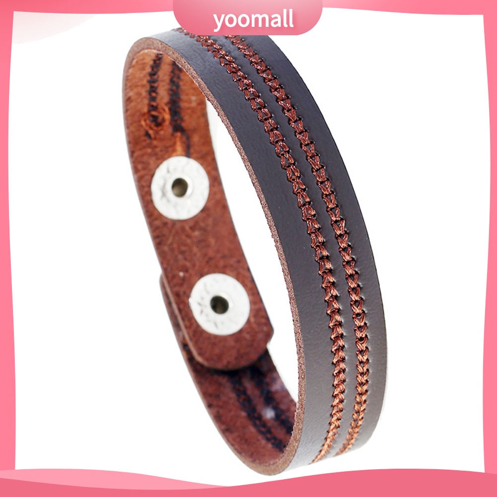 Vòng Tay Giả Da Thêu Họa Tiết Phong Cách Vintage Cho Nam Nữ