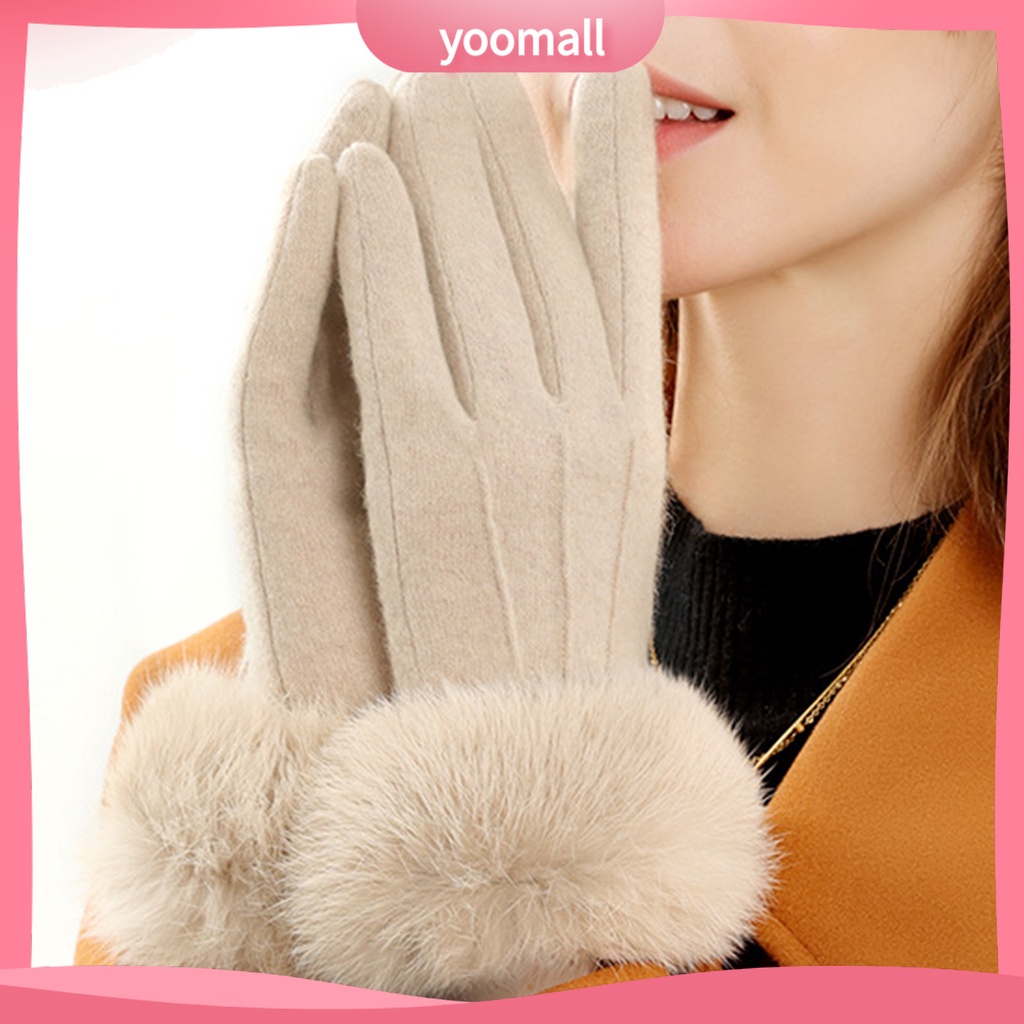 1 Đôi Găng Tay Giữ Ấm Dày Dặn Tiện Dụng Khi Đạp Xe / Trượt Ván Cho Nữ