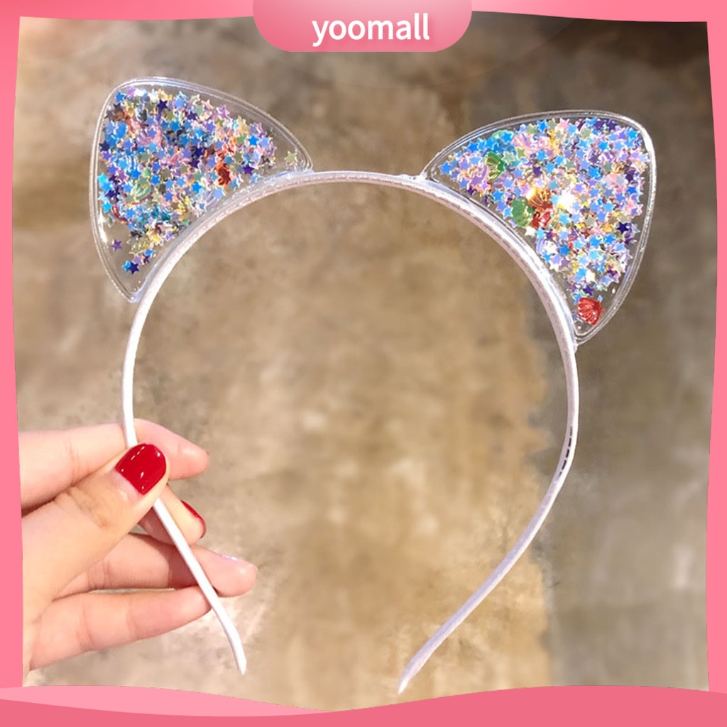 Cài Tóc Hình Tai Mèo Có Vương Miện Và Kim Tuyến Nhiều Màu Sắc Đáng Yêu Dành Cho Bé Gái Mặc Hàng Ngày