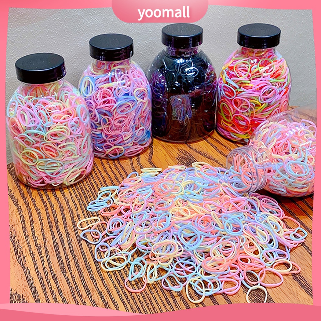 Hộp Dây Thun Buộc Tóc Nhiều Màu Sắc Co Giãn Tốt Dành Cho Bé Gái 1 Tuổi