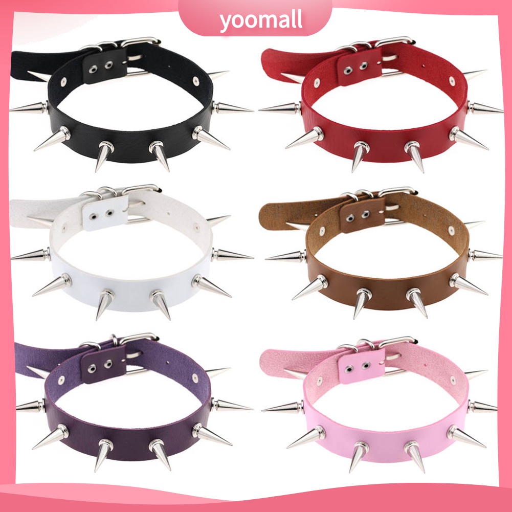Vòng Cổ Choker Giả Da Đính Đinh Tán Thời Trang Cá Tính Dành Cho Nữ