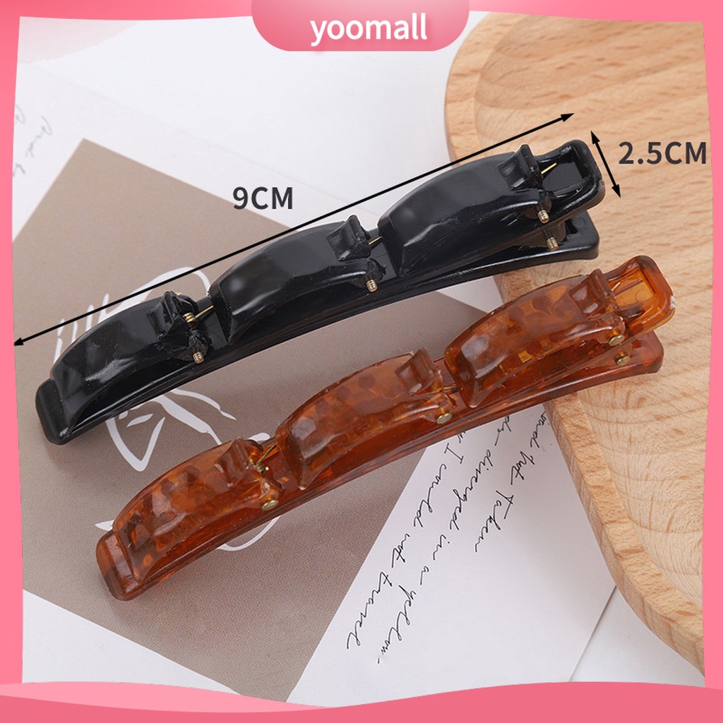 Kẹp Tóc Nhựa Hai Lớp Kiểu Dáng Đơn Giản Thanh Lịch Cho Nữ