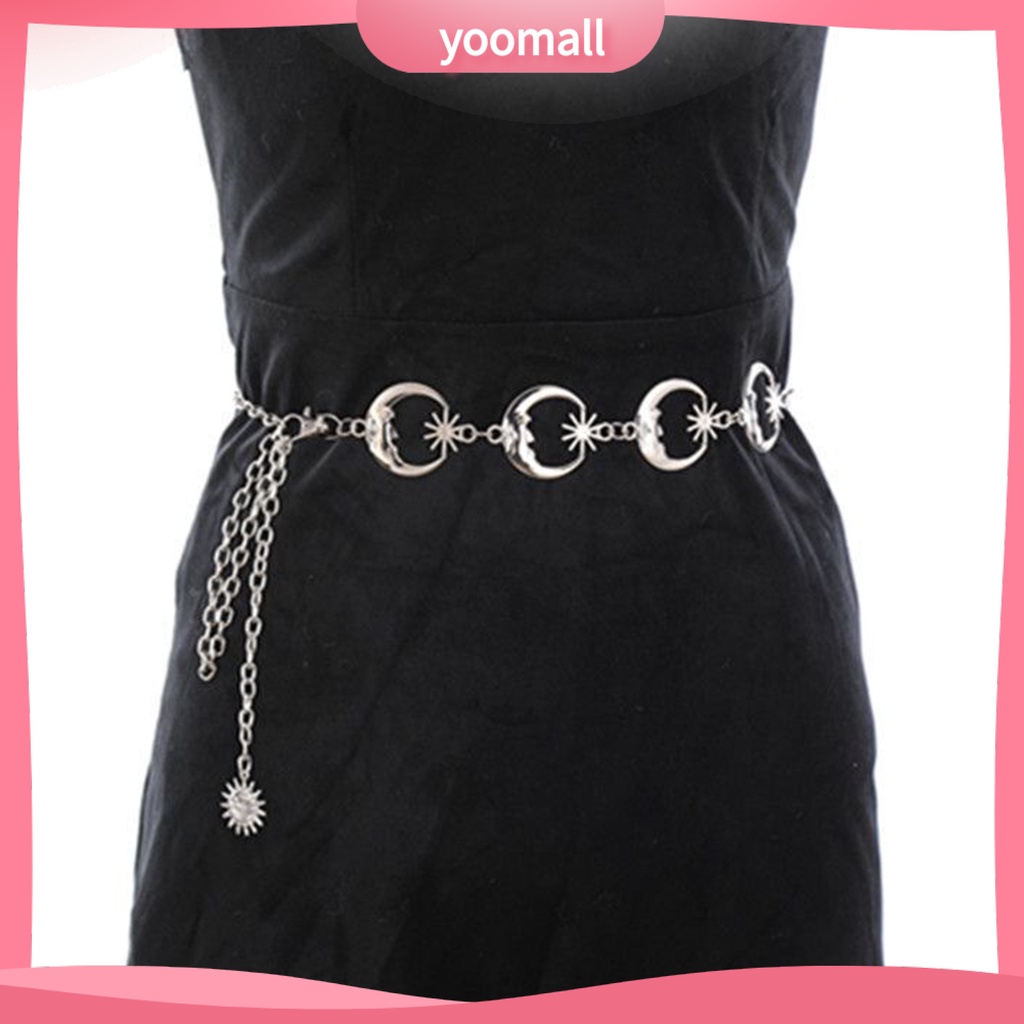 [YM] Dây Đeo Thắt Lưng Hình Mặt Trăng Ngôi Sao Rỗng Phong Cách Punk Hip Hop Nhỏ Gọn Trang Trí Lâu Trôi Thích Hợp Làm Quà Tặng