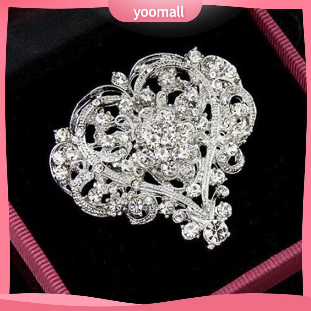 Ghim Cài Áo Hình Trái Tim Đính Đá Nhân Tạo Thời Trang