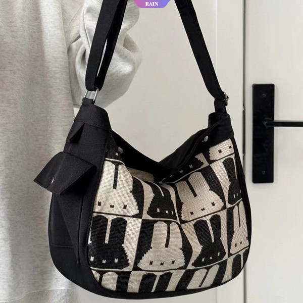 Túi Đeo Chéo Vải Canvas Sức Chứa Lớn Phong Cách Hàn Quốc Mới 2023 Dễ Phối Đồ Dành Cho Học Sinh Nữ [RAIN]