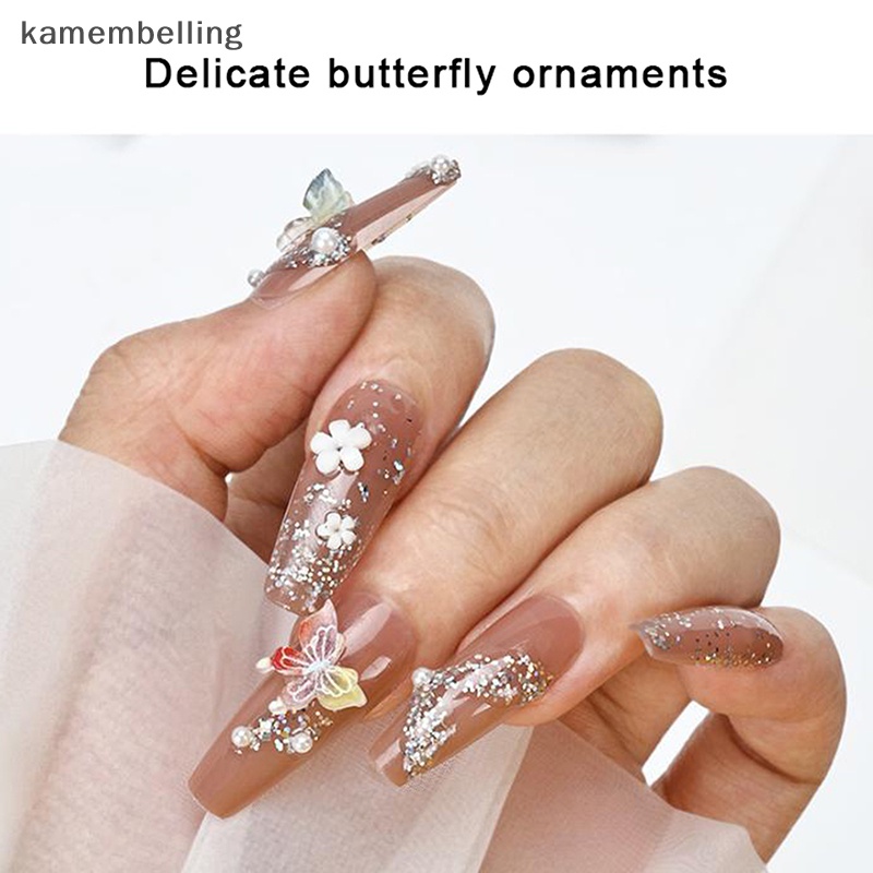 Set 20 Phụ Kiện Đính Trang Trí Móng Tay Hình Bướm 3D DIY