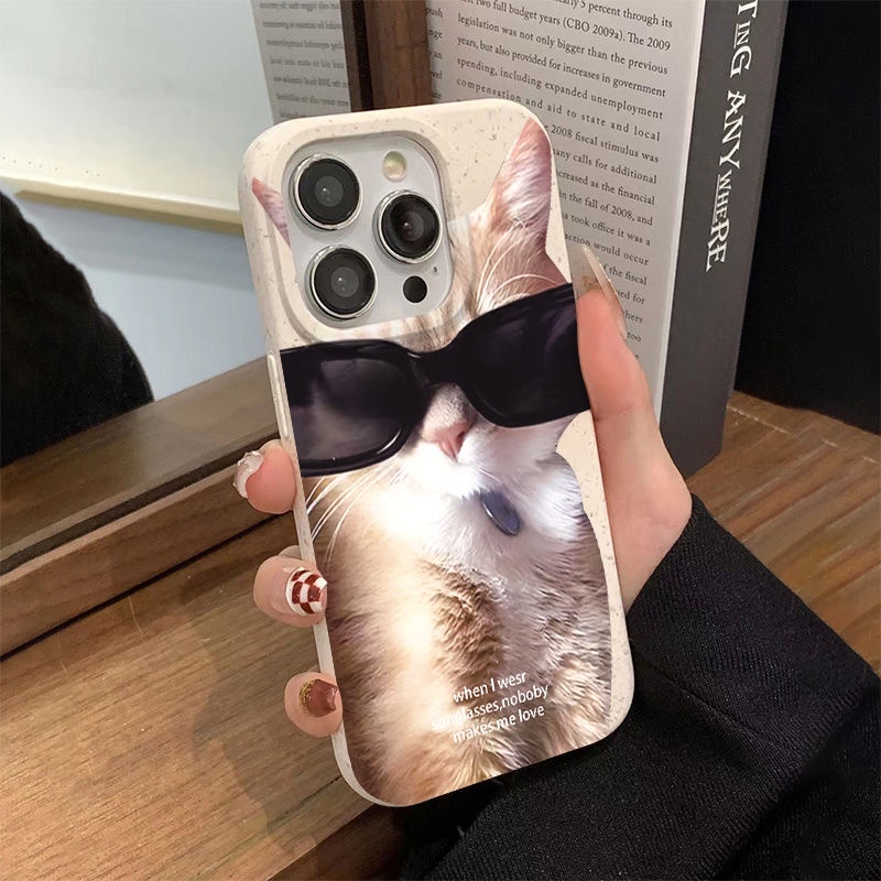 Ốp Điện Thoại Dẻo Họa Tiết Chú Mèo Đơn Giản Chống Sốc Cho Iphone 7plus8iphone12 14pro 13 11max YYG7