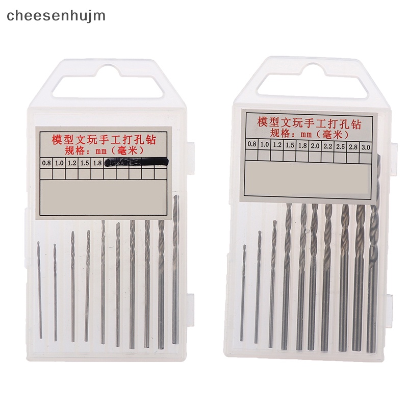 Hộp 10 Mũi Khoan Xoắn Mini HSS 0.8mm-3.0mm Chất Lượng Cao