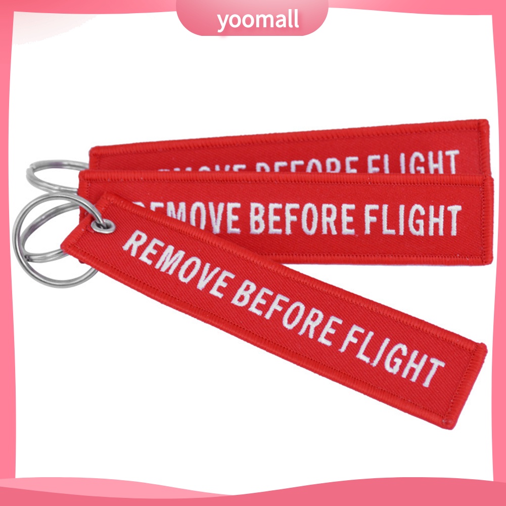 Móc Khóa Thêu Chữ Remove Before Flight Thời Trang