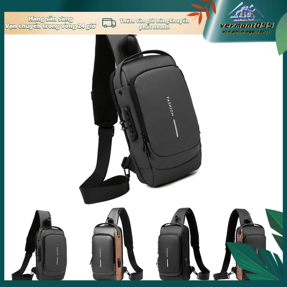 Vermont055 Password Sling Ba lô Chống Trộm Túi Đeo Ngực Đi Xe Đạp Đa Năng Cho Nam Máy