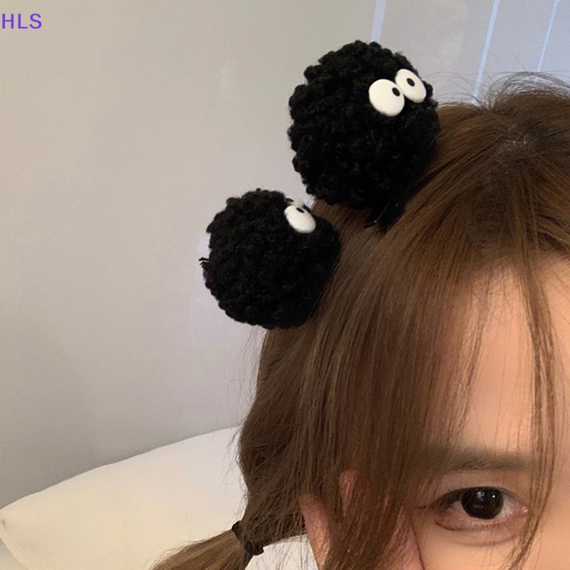 1 Cặp Kẹp Tóc Màu Đen Hình Hoạt Hình Dễ Thương Dành Cho Nữ