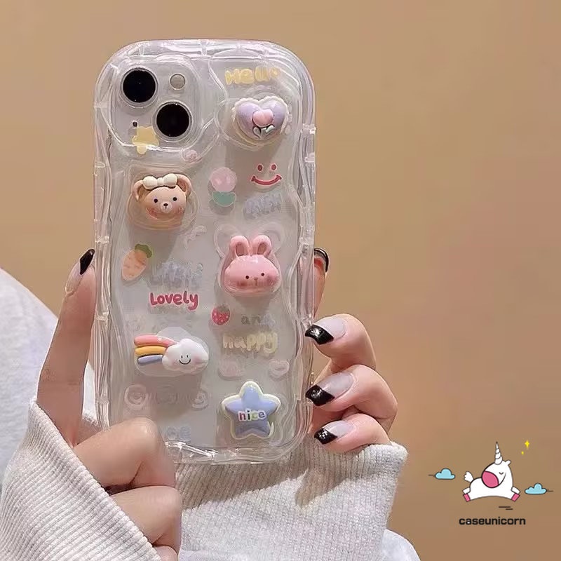 Ốp Điện Thoại Hình Gấu / Thỏ / Quái Vật 3D Cho Infinix Hot 30i 8 10Lite 9 Smart 6 6Plus 7 5 Hot 11 10 20 8 9 12 30 Play Note 12 G96 12 Mềm Vỏ Bọc Ghế Ngồi Xe Hơi Chất Lượng Cao