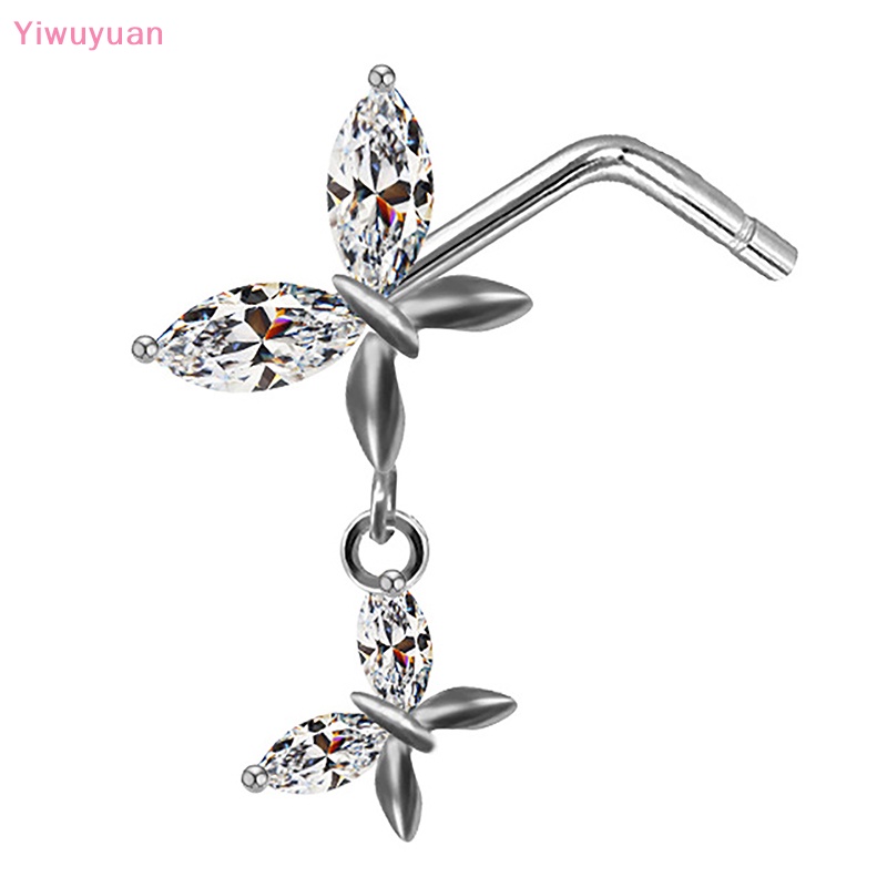 Khuyên Mũi Bằng Thép Không Gỉ Đính Đá Nhân Tạo Thời Trang Mới