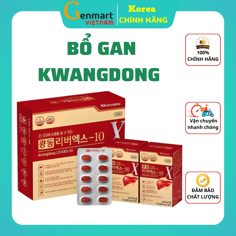 Viên Uống Bổ Gan Kwangdong Liverx - 10 Hàn Quốc Chính Hãng, Hộp 120 Viên, Giúp Hạ Men Gan Và Bảo Vệ Sức Khoẻ Gan