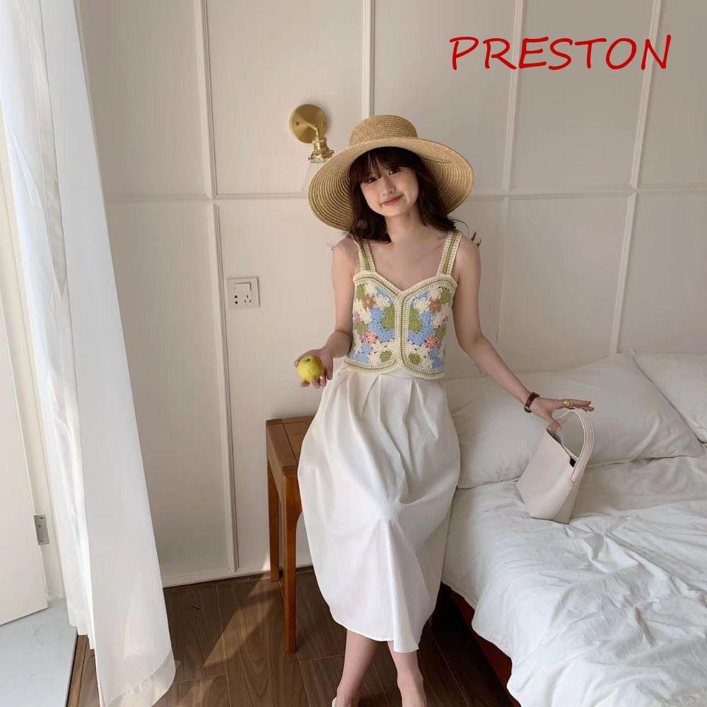 Áo Croptop Dệt Kim Dáng Rộng Thêu Họa Tiết Phong Cách Bohemian Ngọt Ngào Thời Trang Mùa Hè Cho