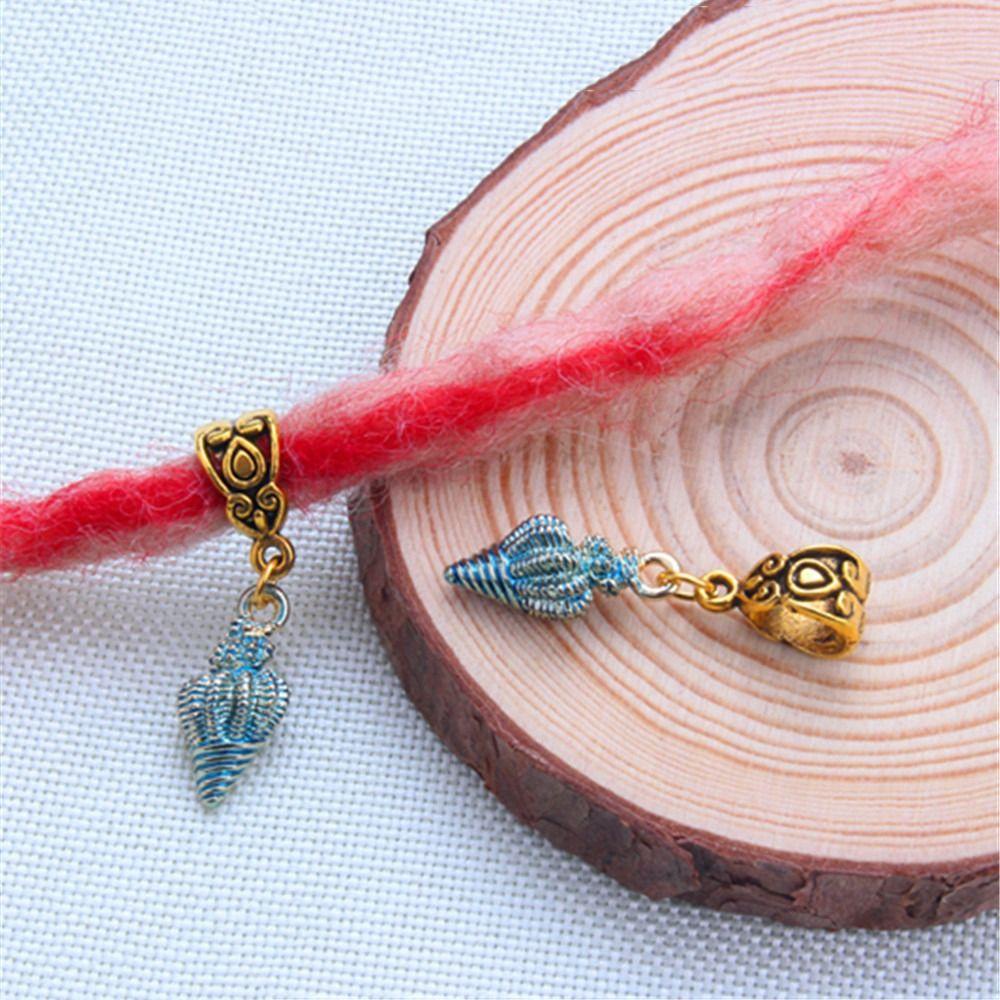 Bộ 2 Dây Buộc Tóc Hình Vỏ Sò Bằng Hợp Kim Phong Cách Hip Hop Dread Dreadlock