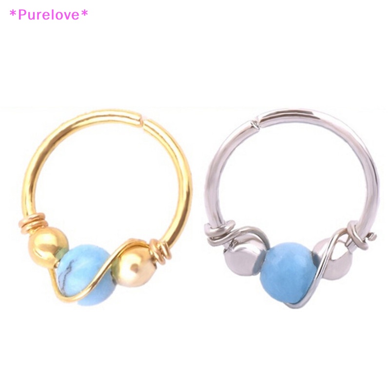 Khuyên Mũi Inox Đính Đá Ngọc Lam Thời Trang Mới