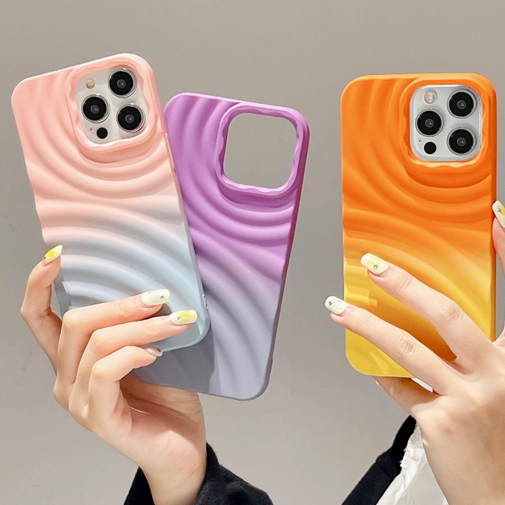 Ốp Điện Thoại TPU Mềm Chống Sốc Chống Trượt Họa Tiết Gợn Sóng Màu Gradient Sang Trọng Cho IPhone 11 12 13 14 Pro Max XR