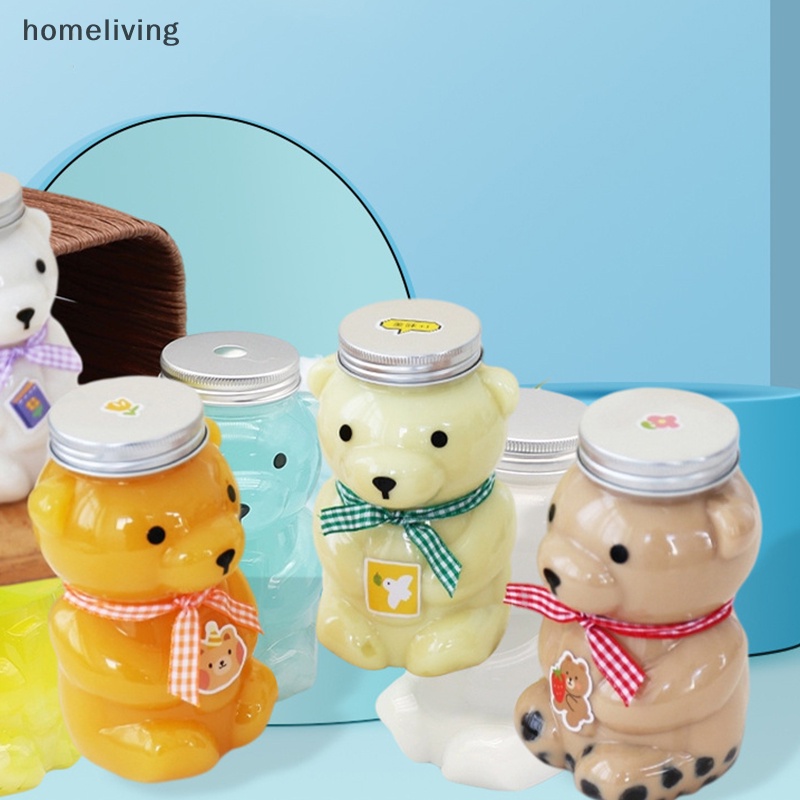 Bình Nước Nhựa Dùng Một Lần Có Nắp Đậy Hình Gấu Dễ Thương