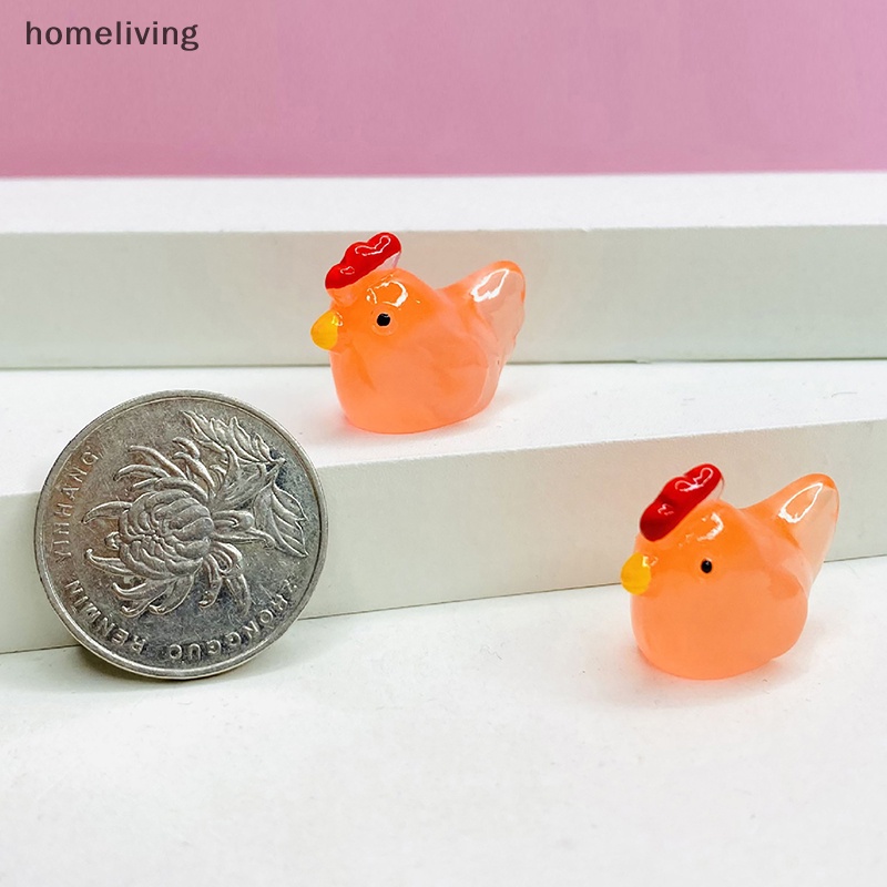 Bộ 5 Tượng Gà Con 3D Bằng Nhựa Phát Sáng Trong Bóng Tối Trang Trí Thủ Công