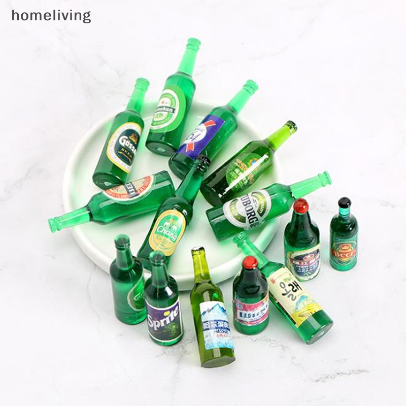 Set 10 Chai Nước Mini Tỉ Lệ 1 / 12 Dùng Để Trang Trí Nhà Búp Bê