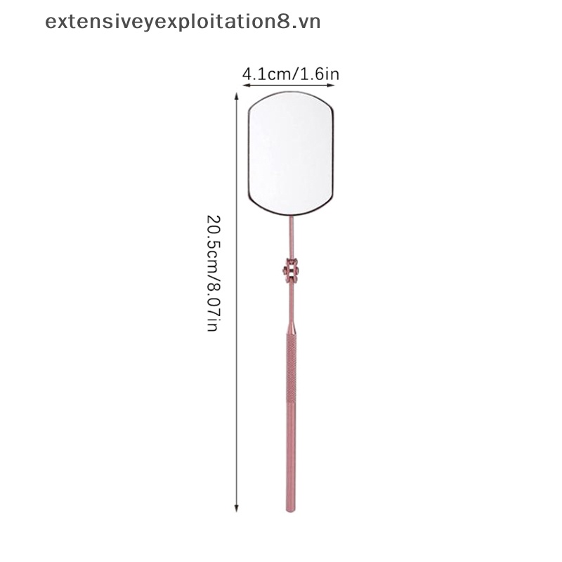 Gương Trang Điểm Bằng Thép Không Gỉ Thiết Kế Tay Cầm Dài Có Thể Gập Lại
