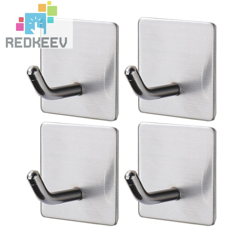 Bộ 4 Móc Treo Đồ Dán Tường Bằng Thép Không Gỉ 304