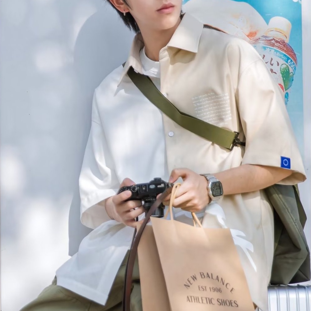 Áo Sơ Mi Nam Cổ Bẻ Phong Cách Hàn Quốc, Thiết Kế Màu Sắc Phong Cách Cổ Điển, Rộng Rãi, Chất Lượng Cao, Áo Sơ Mi Mới Cho Mùa Hè