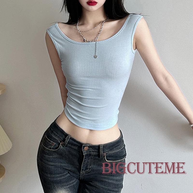 Áo Tank Top Không Tay Cổ Tròn Thắt Nơ Thời Trang Mùa Hè Cho Nữ