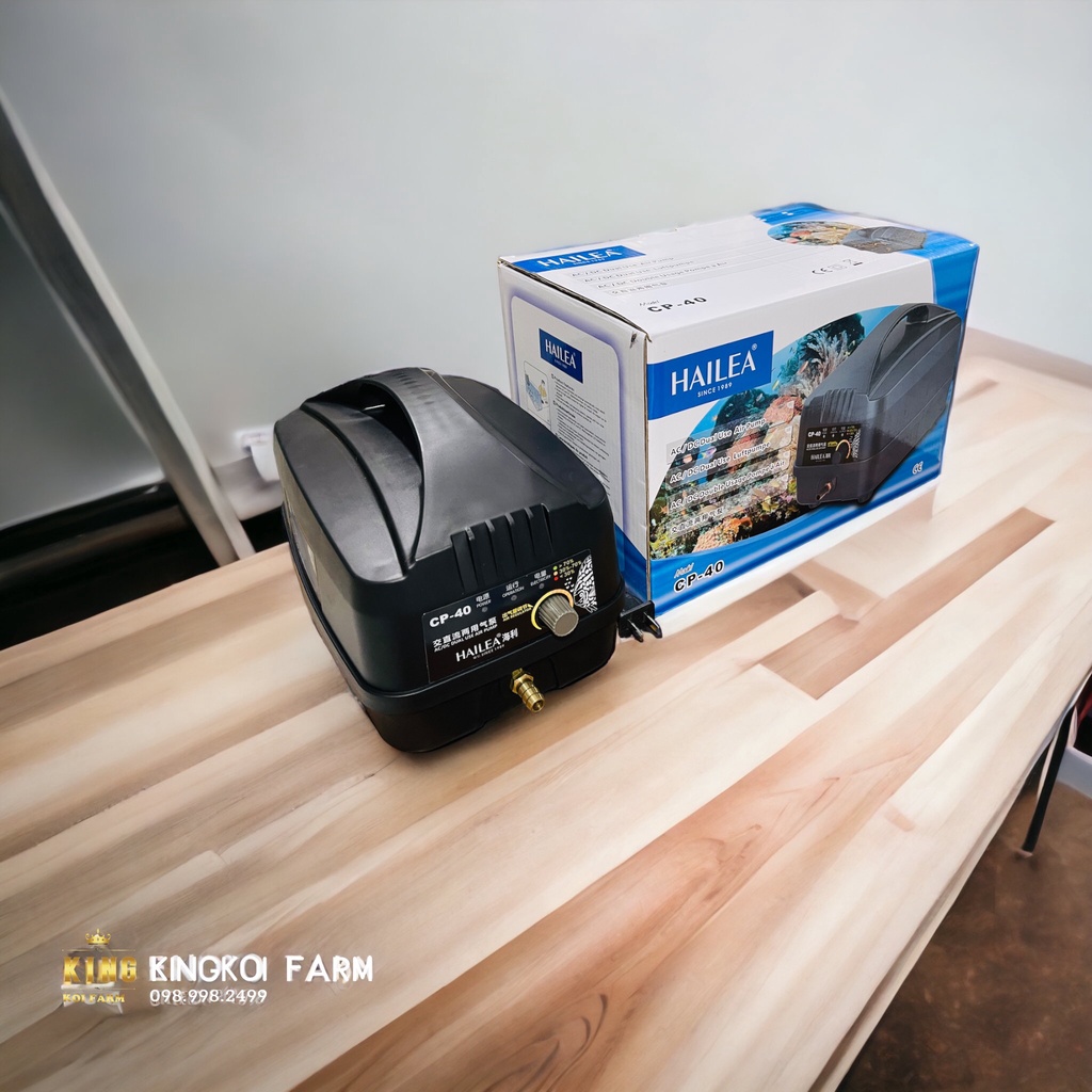 Máy sủi khí oxy tích điện HAILEA CP-40, 8W-40L/min chuyên dụng cho hồ cá koi cá cảnh