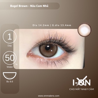 Kính Áp Tròng 1 Ngày Bagel Brown Lens Nâu Tây Gĩan Nhẹ Emma Lens