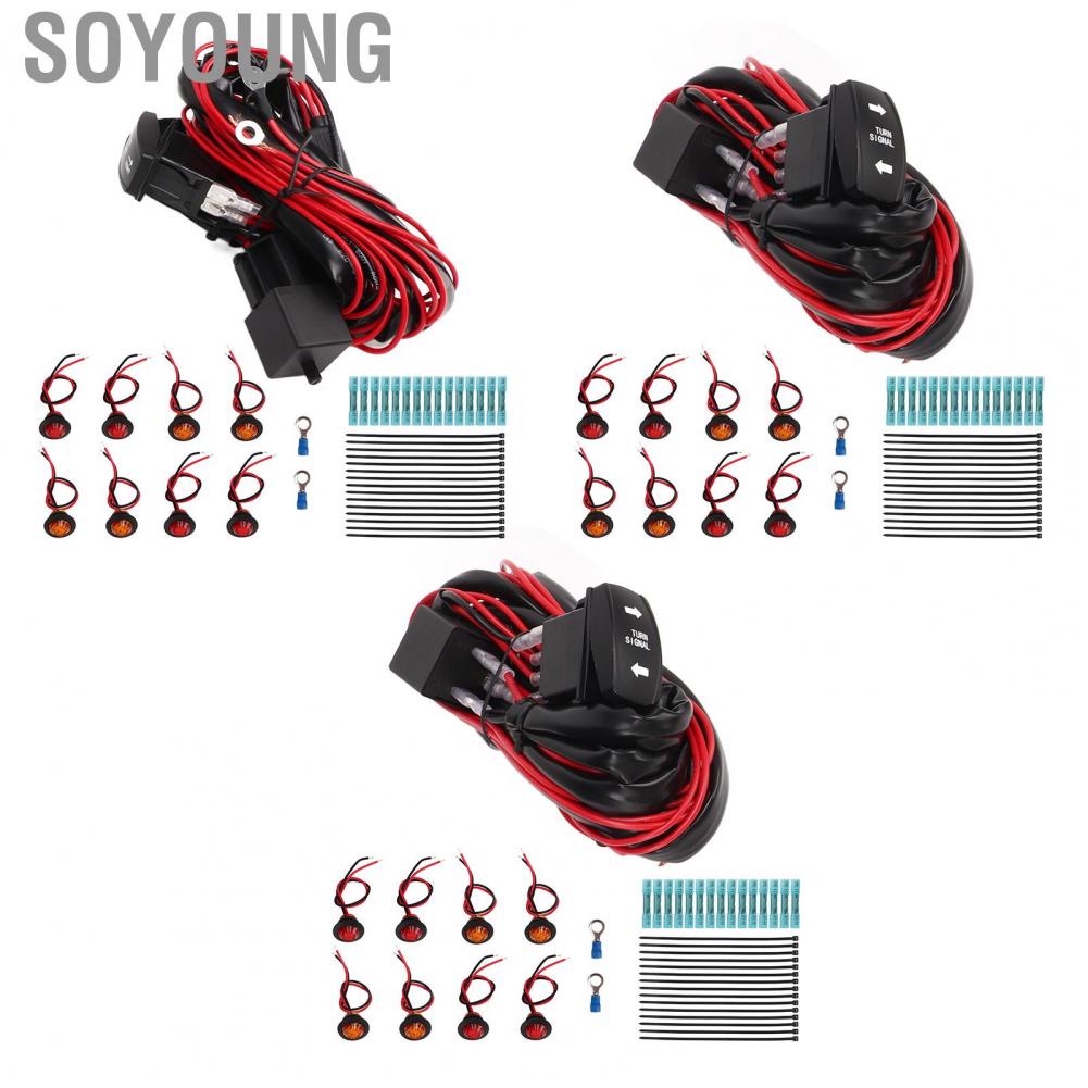 Soyoung UTV Turn Signal Rocker Switch  Aging Flasher Relay Harness for Golf Cart