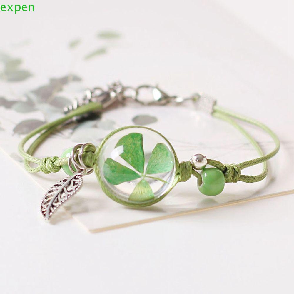 Vòng Tay Dây Bện Phối Hoa Khô Phong Cách Herbarium Đơn Giản Thời Trang Hàn Quốc