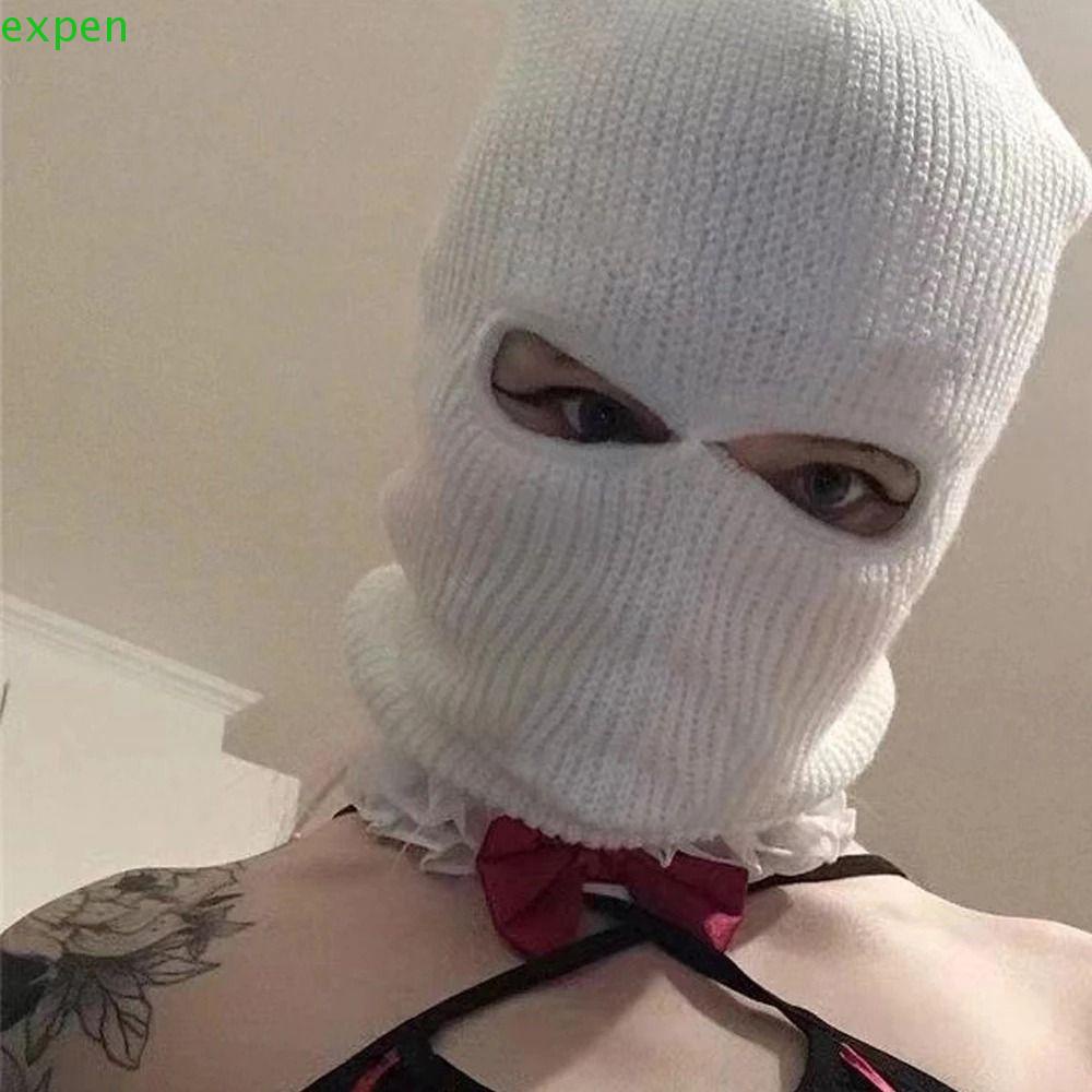 EXPEN Toàn Bộ Mũ Trùm Đầu 2 Lỗ Kèm Mặt Nạ Che Tai Giữ Ấm Mùa Đông Cho Nam Nữ