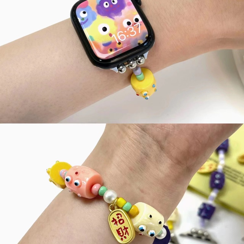 Dây Đeo Đồng Hồ Dạng Chuỗi Hạt Nhiều Màu Sắc Cho Apple Watch 8 7 6 5 se 4 3 49mm 45mm 44mm 42mm 41mm 40mm 38mm